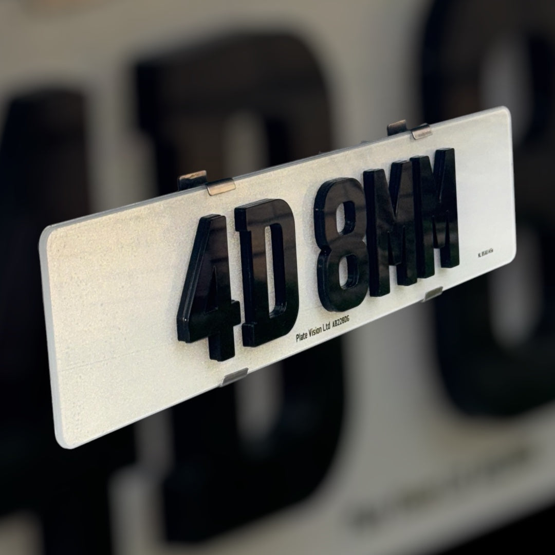 4D 8MM Number plates - 100% ROAD LEGAL