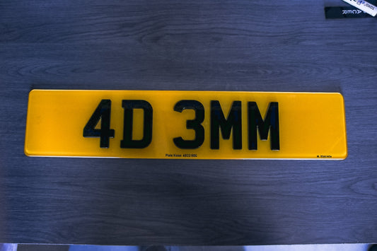 4D 3MM custom number plate UK