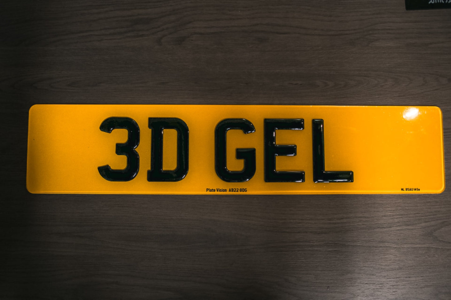 3D Gel Number plates