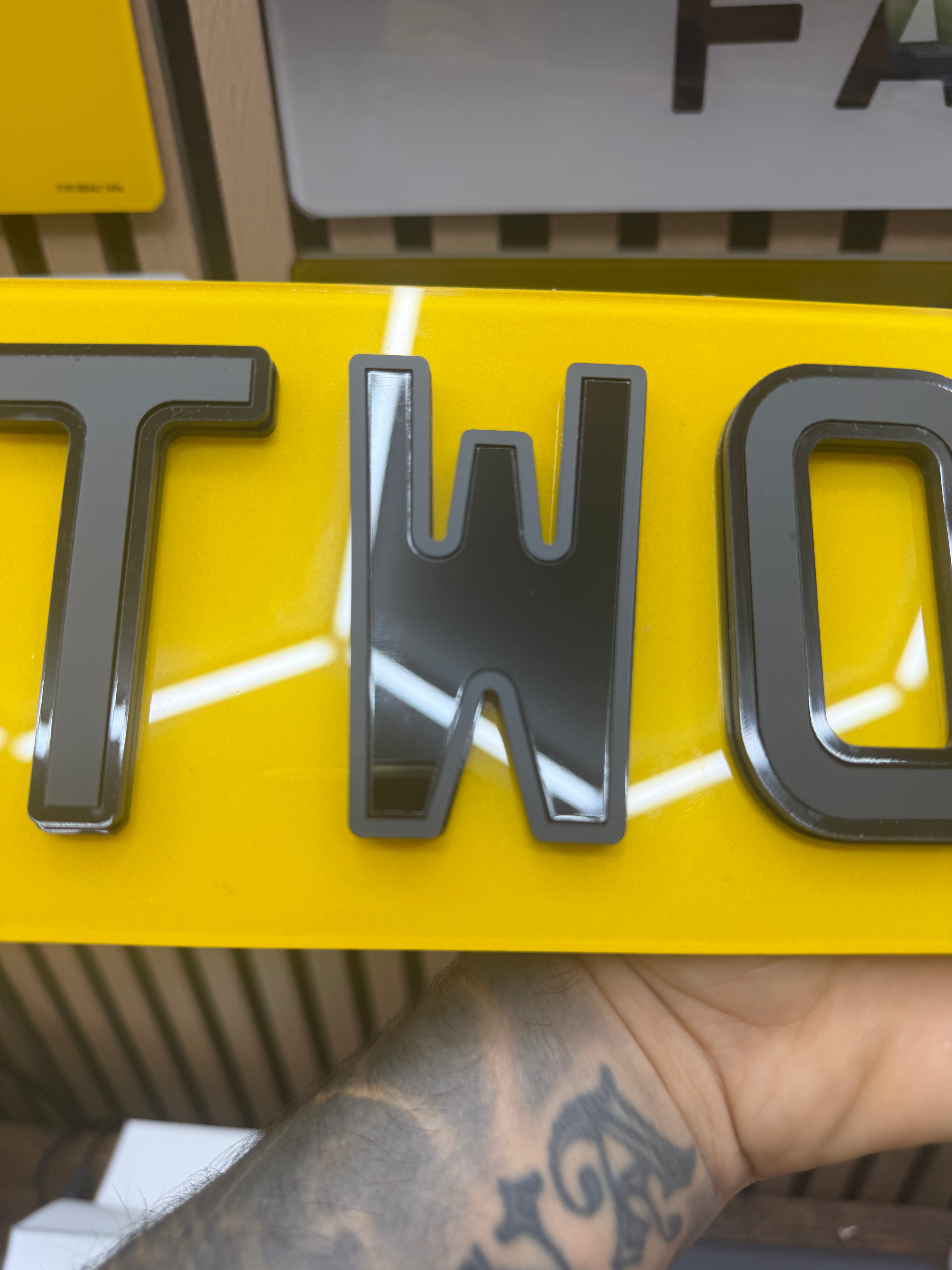 Two Tone Gloss Face with Matt Edge Number Plates UK | Premium Road Legal Plates | Plate Vision