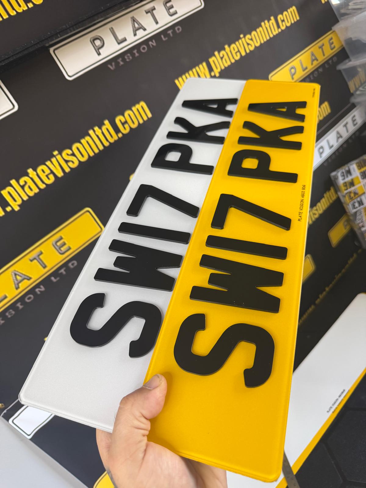 Road Legal 4D 3mm Number Plates UK | BS AU 145e Compliant | Plate Vision