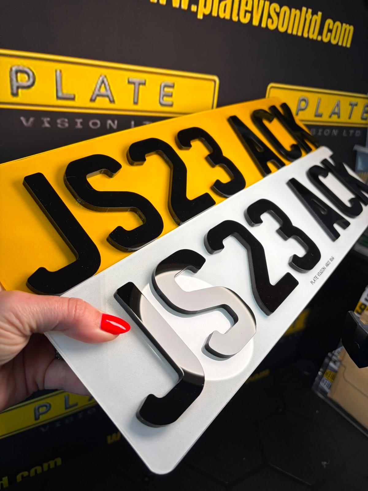 Road Legal 4D 5mm Number Plates UK | DVLA Approved | Plate Vision