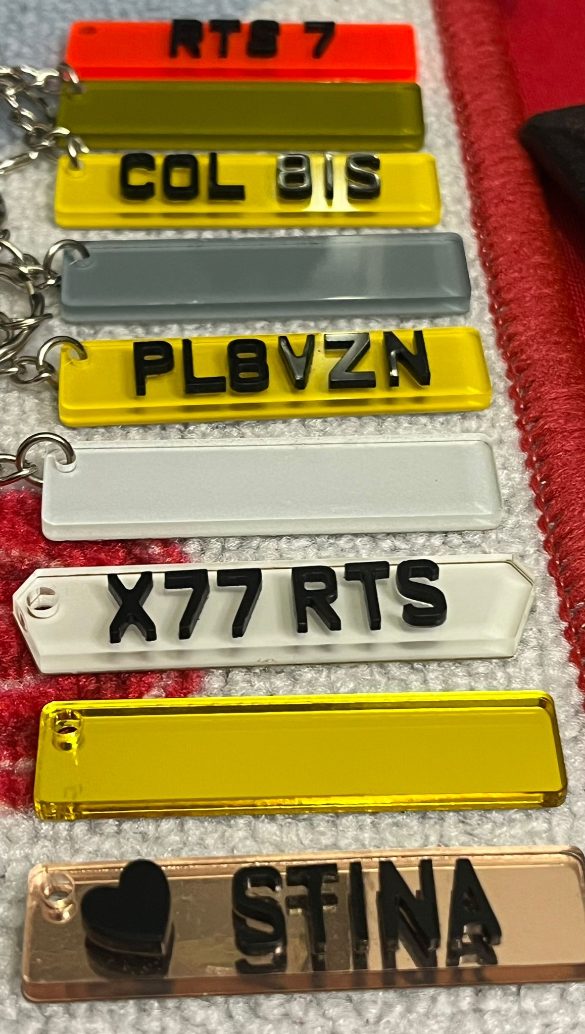 Bundle 4D Number Plate KeyChain