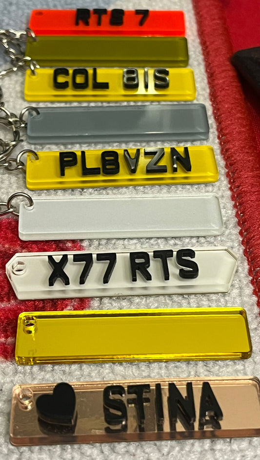 Bundle 4D Number Plate KeyChain