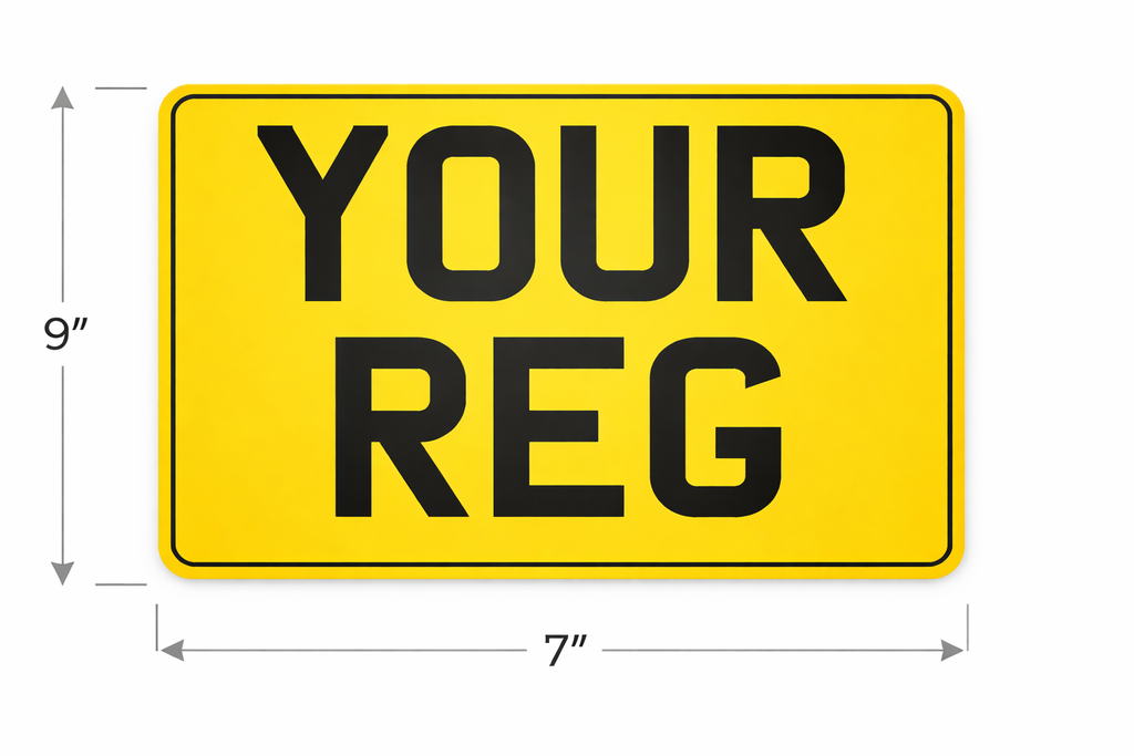 9x7 Motorbike Number Plate UK | Road Legal Motorcycle Plate | Plate Vision