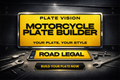 9x7 Motorbike Number Plate UK | Road Legal Motorcycle Plate | Plate Vision