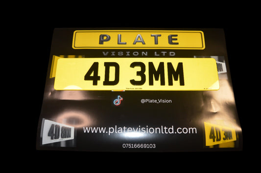 4D 3MM  Number plate