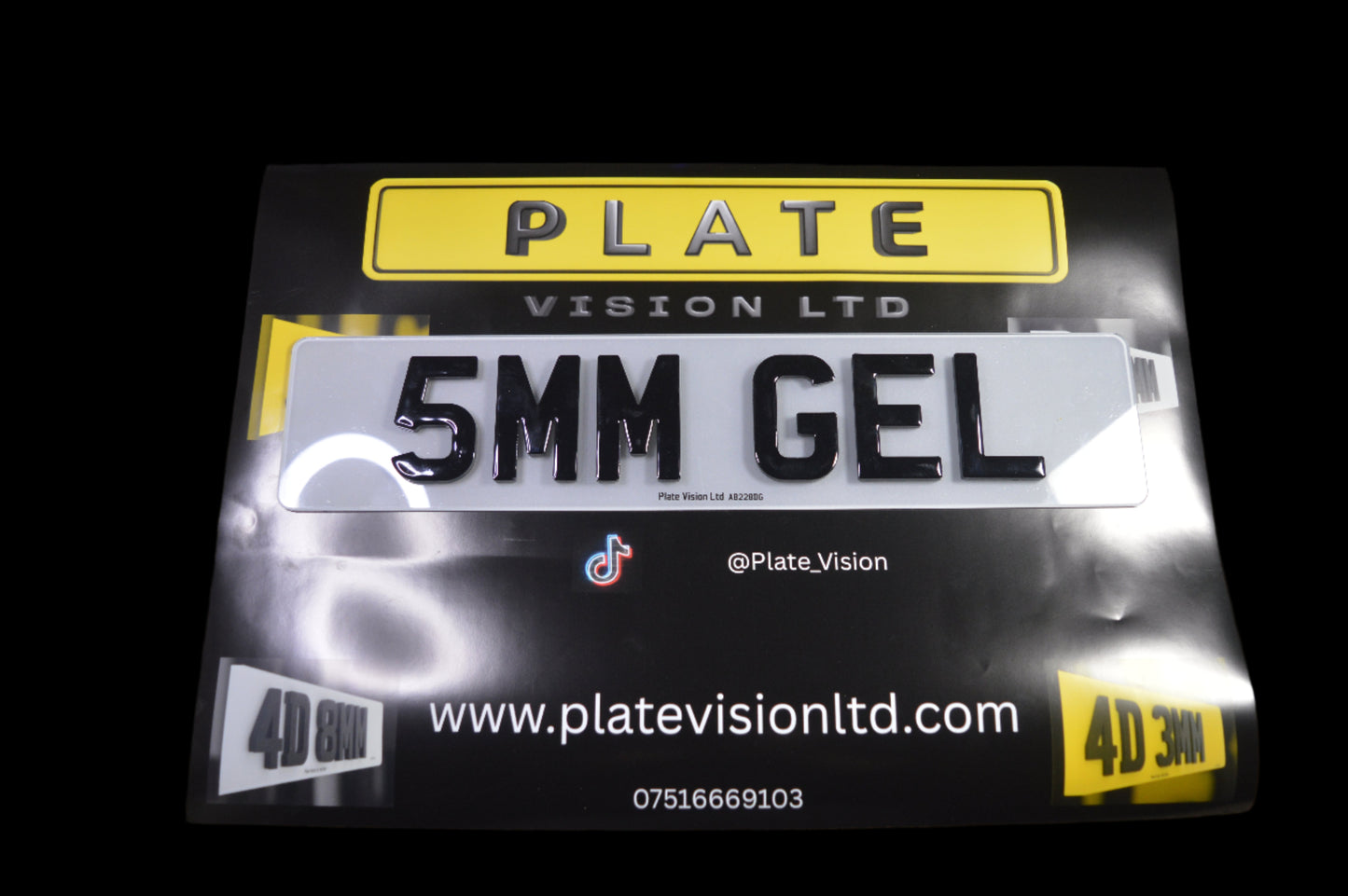4D 5MM Gel Number plates