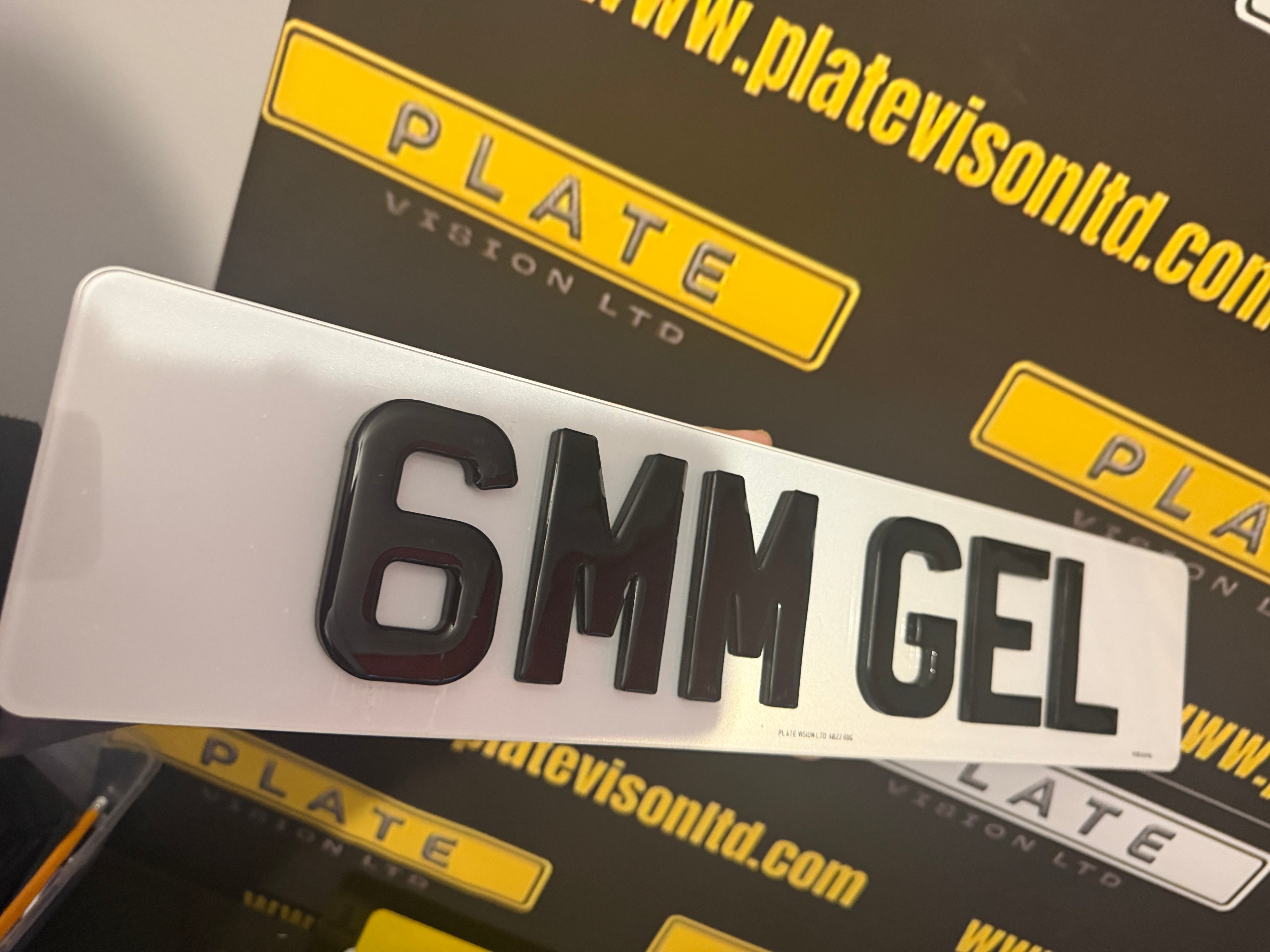 4D 6mm Gel Number Plates UK | Bold Road Legal Plates | Plate Vision