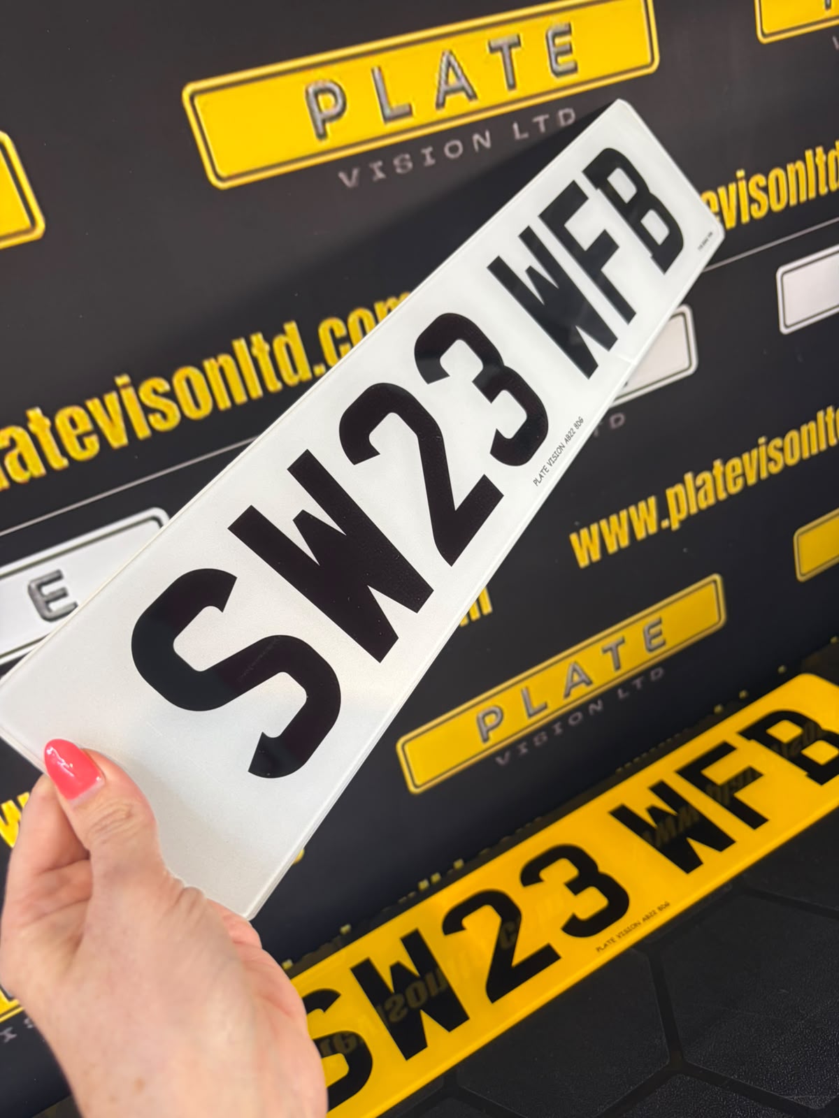 Road Legal Standard Printed Number Plates UK | BS AU 145e Compliant | Plate Vision