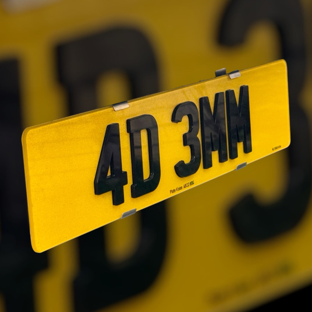 4D 3mm Number Plates UK | Sleek Road Legal Plates | Plate Vision
