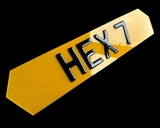 Road Legal Hex 7 Digit Number Plate