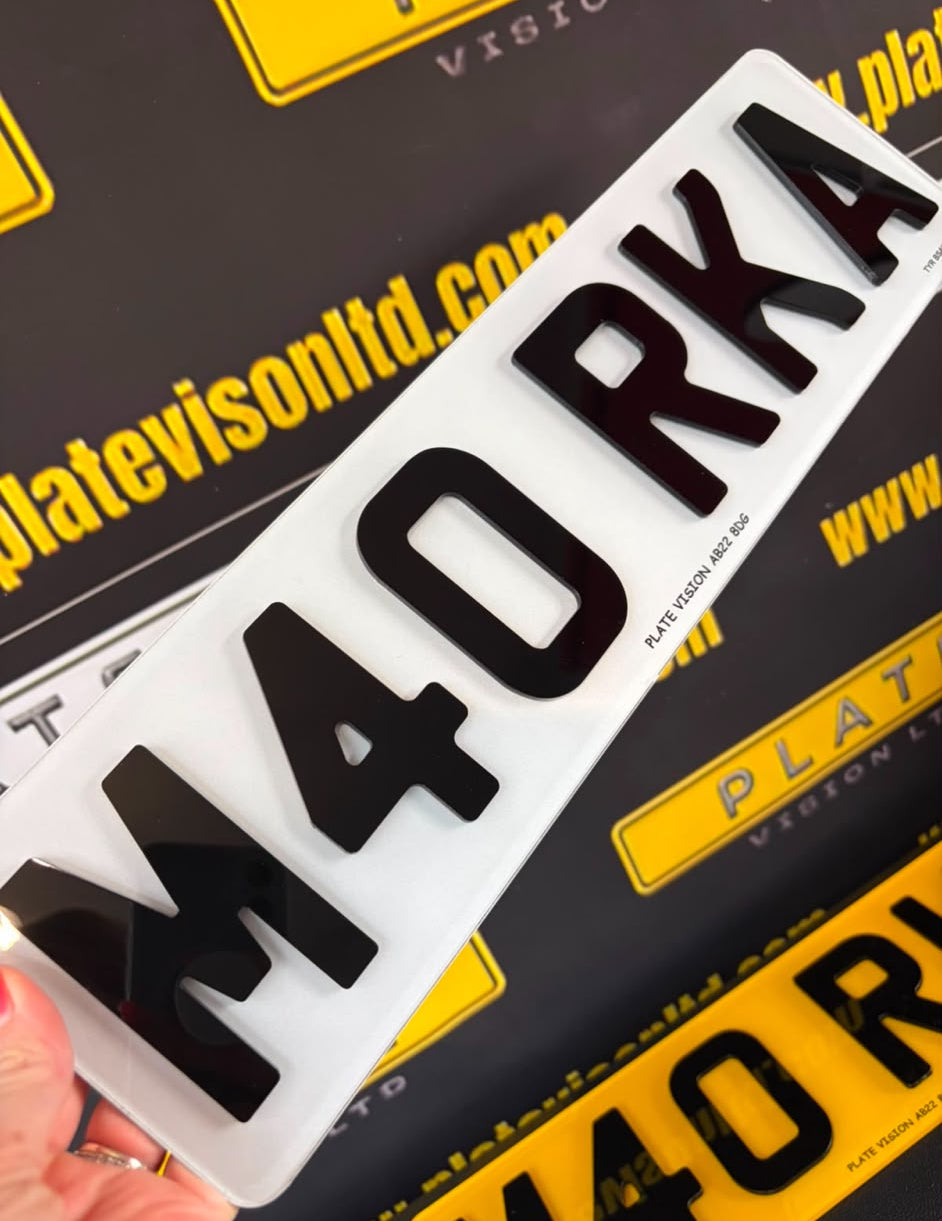 Road Legal 4D 3mm Number Plates UK | BS AU 145e Compliant | Plate Vision