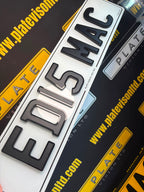 Two Tone Matt Face with Gloss Outline Number Plates UK | Premium Road Legal Plates | Plate Vision