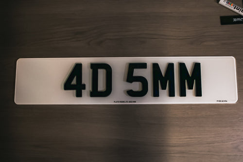 4D 5mm Number Plates UK | Premium Road Legal Plates | Plate Vision