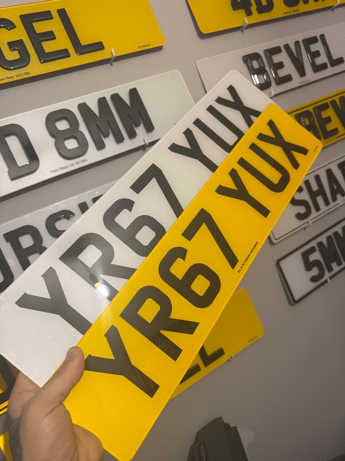 Road Legal Standard Printed Number Plates UK | BS AU 145e Compliant | Plate Vision