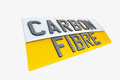 Plate Vision carbon fibre show plates in white and yellow